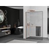 Mexen Kioto+ L paroi de douche avec étagère Walk-in 110 x 200 cm, cadre noir, cuivre brossé - 800-110-123-65-70