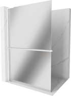 Mexen Kioto+ L paroi de douche avec étagère Walk-in 120 x 200 cm, miroir, blanc - 800-120-123-20-50