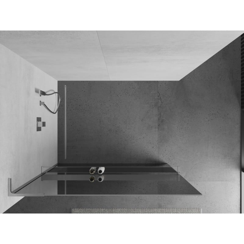 Mexen Kioto+ L paroi de douche avec étagère Walk-in 80 x 200 cm, miroir, chrome - 800-080-123-01-50