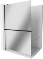 Mexen Kioto+ L paroi de douche avec étagère Walk-in 70 x 200 cm, miroir, noir - 800-070-123-70-50