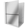 Mexen Kioto+ L paroi de douche avec étagère Walk-in 100 x 200 cm, miroir, noir - 800-100-123-70-50