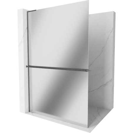 Mexen Kioto+ L paroi de douche avec étagère Walk-in 80 x 200 cm, miroir, gris fusil brossé - 800-080-123-66-50