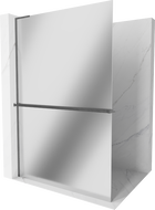 Mexen Kioto+ L paroi de douche avec étagère Walk-in 80 x 200 cm, miroir, gris fusil brossé - 800-080-123-66-50