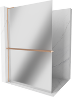 Mexen Kioto+ L paroi de douche avec étagère Walk-in 70 x 200 cm, miroir, laiton brossé - 800-070-123-65-50