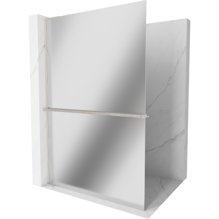 Mexen Kioto+ L paroi de douche avec étagère Walk-in 70 x 200 cm, miroir, nickel brossé - 800-070-123-97-50