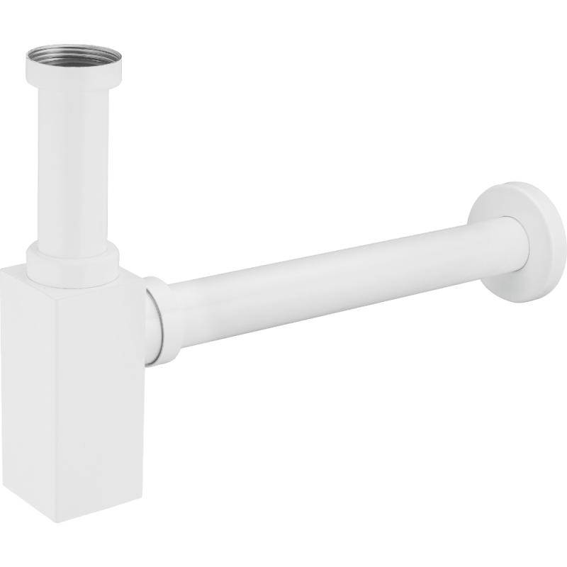 Mexen demi siphon carré pour lavabo, Blanc - 79960-20
