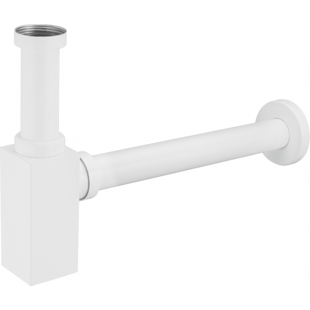Mexen demi siphon carré pour lavabo, Blanc - 79960-20