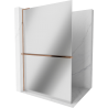 Mexen Kioto+ L paroi de douche avec étagère Walk-in 70 x 200 cm, miroir, or rose - 800-070-123-60-50