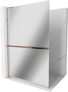 Mexen Kioto+ L paroi de douche avec étagère Walk-in 70 x 200 cm, miroir, or rose - 800-070-123-60-50