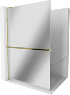 Mexen Kioto+ L paroi de douche avec étagère Walk-in 100 x 200 cm, miroir, doré - 800-100-123-50-50