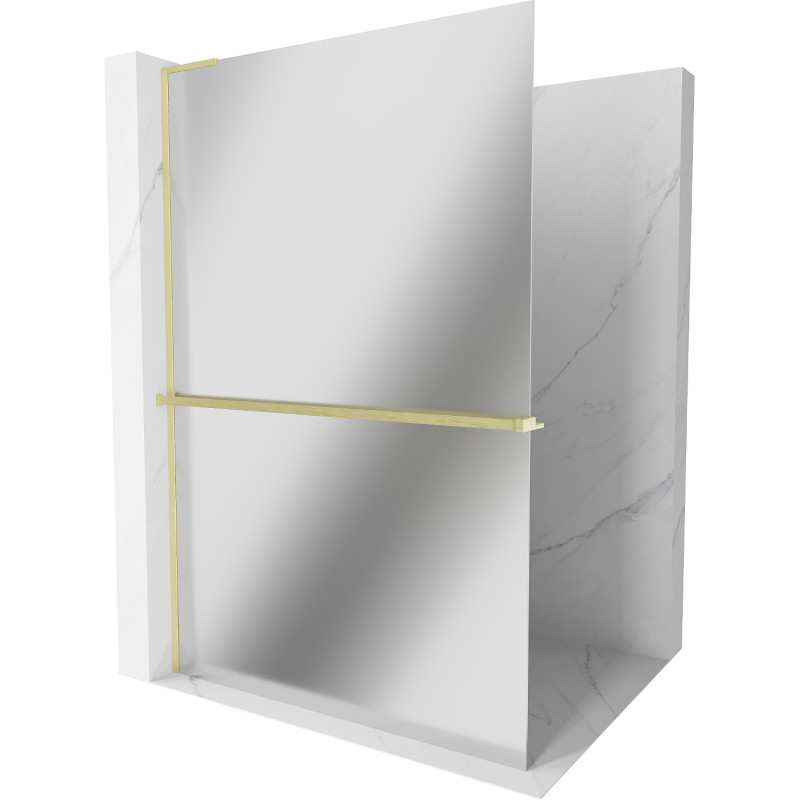 Mexen Kioto+ L cloison de douche avec étagère Walk-in 80 x 200 cm, miroir, or brossé - 800-080-123-55-50