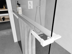 Mexen étagère pour mur de douche avec barre à serviettes, blanche - 800-02-20