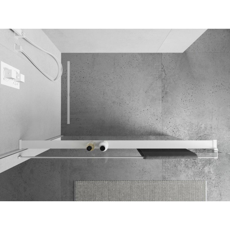 Mexen étagère pour paroi de douche avec barre à serviettes, blanche - 800-02-20