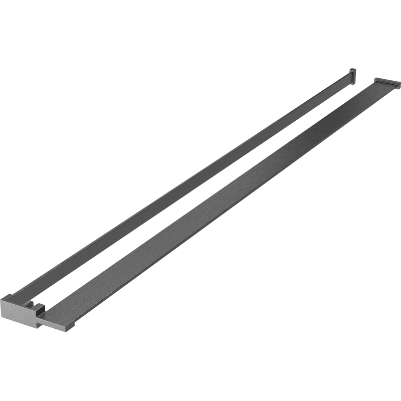 Étagère pour paroi de douche avec barre à serviettes, gris canon brossé - 800-02-66