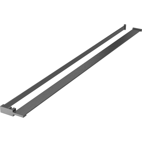 Étagère pour paroi de douche avec barre à serviettes, gris canon brossé - 800-02-66