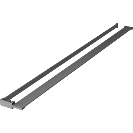 Mexen étagère pour paroi de douche avec barre pour serviette, métal noir - 800-02-95