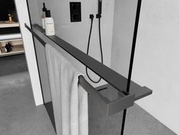 Mexen étagère pour panneau de douche avec porte-serviettes, gun metal - 800-02-95