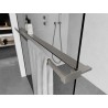 Mexen Kioto+ étagère pour paroi de douche avec barre porte-serviettes, nickel brossé - 800-02-97