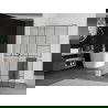 Mexen Kioto+ L paroi de douche avec étagère Walk-in 70 x 200 cm, motif noir, blanc - 800-070-123-20-78