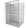 Mexen Kioto+ L paroi de douche avec étagère Walk-in 80 x 200 cm, motif noir, blanc - 800-080-123-20-78