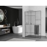 Mexen Kioto+ L cloison de douche avec étagère Walk-in 90 x 200 cm, motif noir, chrome - 800-090-123-01-78