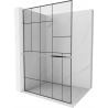 Mexen Kioto+ L cloison de douche avec étagère Walk-in 90 x 200 cm, motif noir, chrome - 800-090-123-01-78