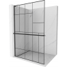 Mexen Kioto+ L paroi de douche avec étagère Walk-in 70 x 200 cm, motif noir, noir - 800-070-123-70-78