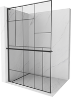 Mexen Kioto+ L paroi de douche avec étagère Walk-in 90 x 200 cm, motif noir, noir - 800-090-123-70-78