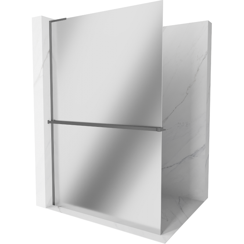 Mexen Kioto+ L paroi avec étagère Walk-in 90 x 200 cm, miroir, métal canon - 800-090-123-95-50