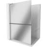 Mexen Kioto+ L paroi avec étagère Walk-in 90 x 200 cm, miroir, métal canon - 800-090-123-95-50