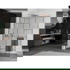 Mexen Kioto+ L paroi de douche avec étagère Walk-in 70 x 200 cm, motif noir, laiton brossé - 800-070-123-65-78