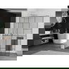 Mexen Kioto+ L paroi de douche avec étagère Walk-in 70 x 200 cm, motif noir, nickel brossé - 800-070-123-97-78