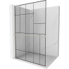 Mexen Kioto+ L mur de douche avec étagère Walk-in 100 x 200 cm, motif noir, nickel brossé - 800-100-123-97-78