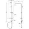 Mexen T colonne de douche, blanc - 7939399-20