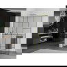 Mexen Kioto+ L paroi de douche avec étagère Walk-in 70 x 200 cm, motif noir, finition or brossé - 800-070-123-55-78