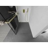 Mexen Kioto+ L paroi de douche avec étagère Walk-in 110 x 200 cm, motif noir, or brossé - 800-110-123-55-78