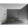 Mexen Kioto+ L paroi de douche avec étagère Walk-in 110 x 200 cm, motif noir, or brossé - 800-110-123-55-78