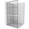 Mexen Kioto+ L paroi de douche avec étagère Walk-in 110 x 200 cm, grille noire, blanche - 800-110-123-20-77