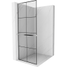 Mexen Kioto+ L paroi de douche avec étagère Walk-in 80 x 200 cm, grille noire, chrome - 800-080-123-01-77