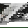 Mexen Kioto+ L paroi de douche avec étagère Walk-in 110 x 200 cm, motif noir, chrome - 800-110-123-01-77