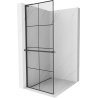 Mexen Kioto+ L paroi de douche avec étagère Walk-in 80 x 200 cm, motif noir, noir - 800-080-123-70-77