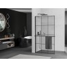 Mexen Kioto+ L paroi de douche avec étagère Walk-in 120 x 200 cm, grille noire, noire - 800-120-123-70-77