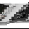 Mexen Kioto+ L paroi de douche avec étagère Walk-in 80 x 200 cm, motif noir, gris ardoise brossé - 800-080-123-66-77
