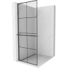 Mexen Kioto+ L paroi de douche avec étagère Walk-in 90 x 200 cm, motif noir, finition gun gray brossé - 800-090-123-66-77