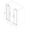 Mexen Velar Duo porte de douche coulissante 140 cm, graphite, or - 871-140-000-42-50