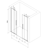 Mexen Velar Duo portes de douche coulissantes 160 cm, graphite, or - 871-160-000-42-50
