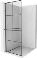 Mexen Kioto+ L paroi de douche avec étagère Walk-in 90 x 200 cm, grille noire, gun metal - 800-090-123-95-77