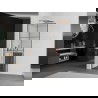 Mexen Kioto+ L paroi de douche avec étagère Walk-in 70 x 200 cm, motif noir, laiton brossé - 800-070-123-65-77
