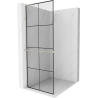 Mexen Kioto+ L paroi de douche avec étagère Walk-in 80 x 200 cm, grille noire, nickel brossé - 800-080-123-97-77