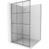 Mexen Kioto+ L paroi de douche avec étagère Walk-in 100 x 200 cm, motif noir, nickel brossé - 800-100-123-97-77